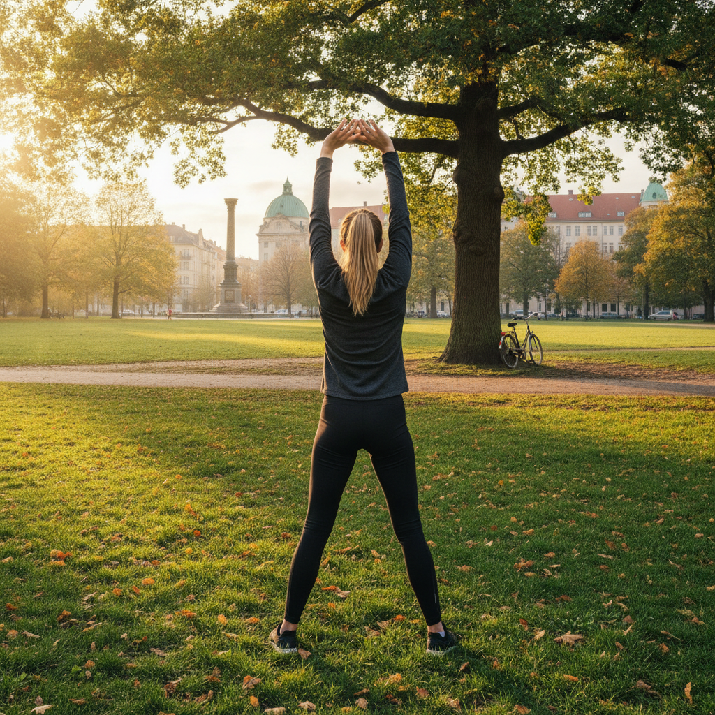 Personal Training Berlin – Stimmungsbild Dehnübung im Park